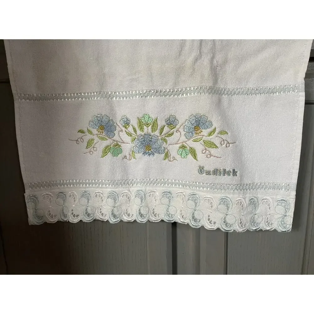2 ~ Ozdilek International Flower Embroidered Decorative Towels Bathroom Decor